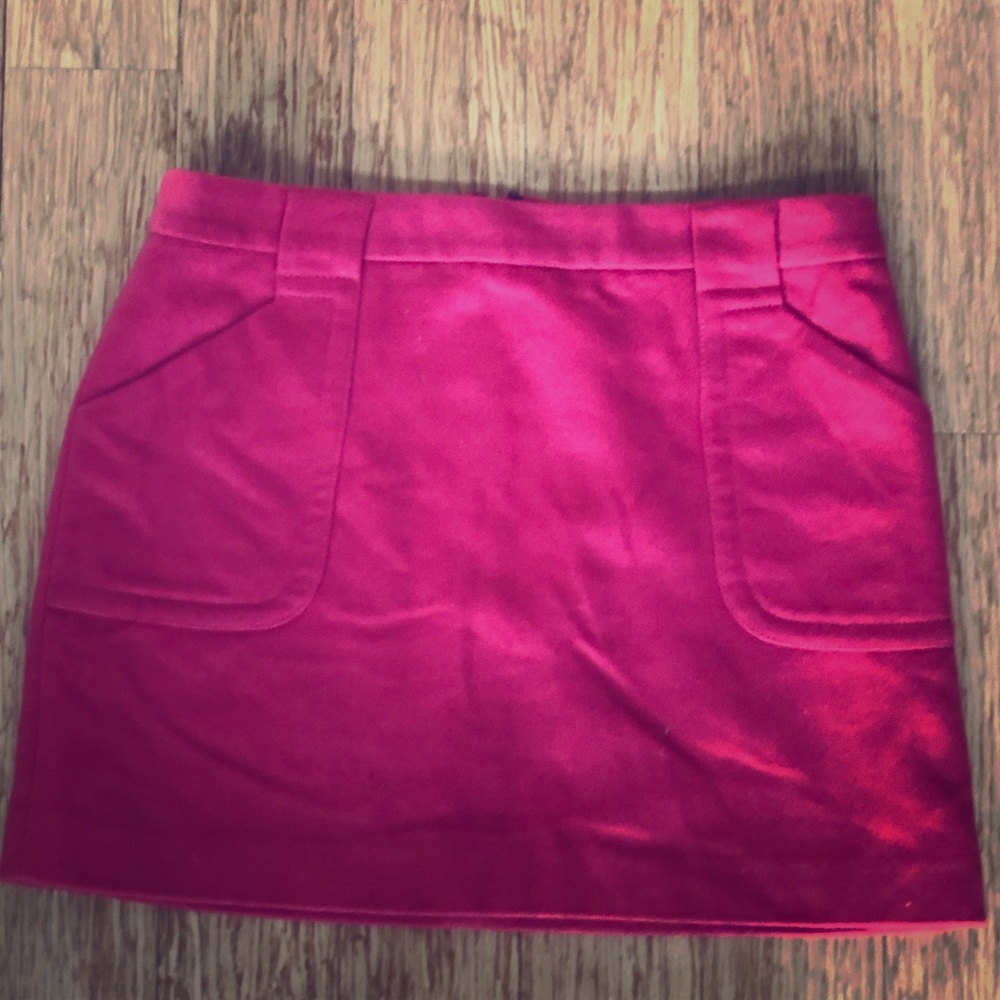 JCrew hot pink wool mini skirt size 6